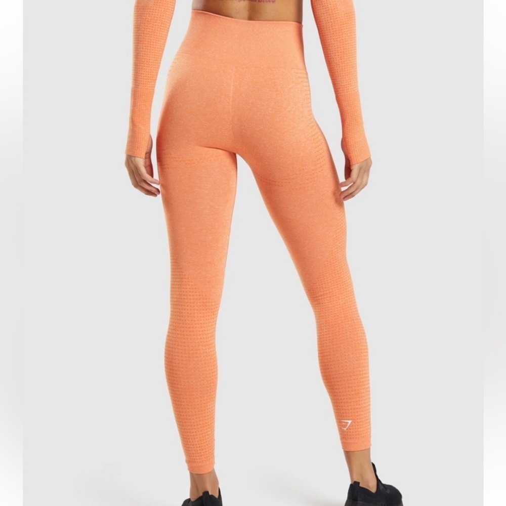 Gymshark Vital Seamless Marled Apricot Leggings Active Sport Pants Small - Picture 2 of 15
